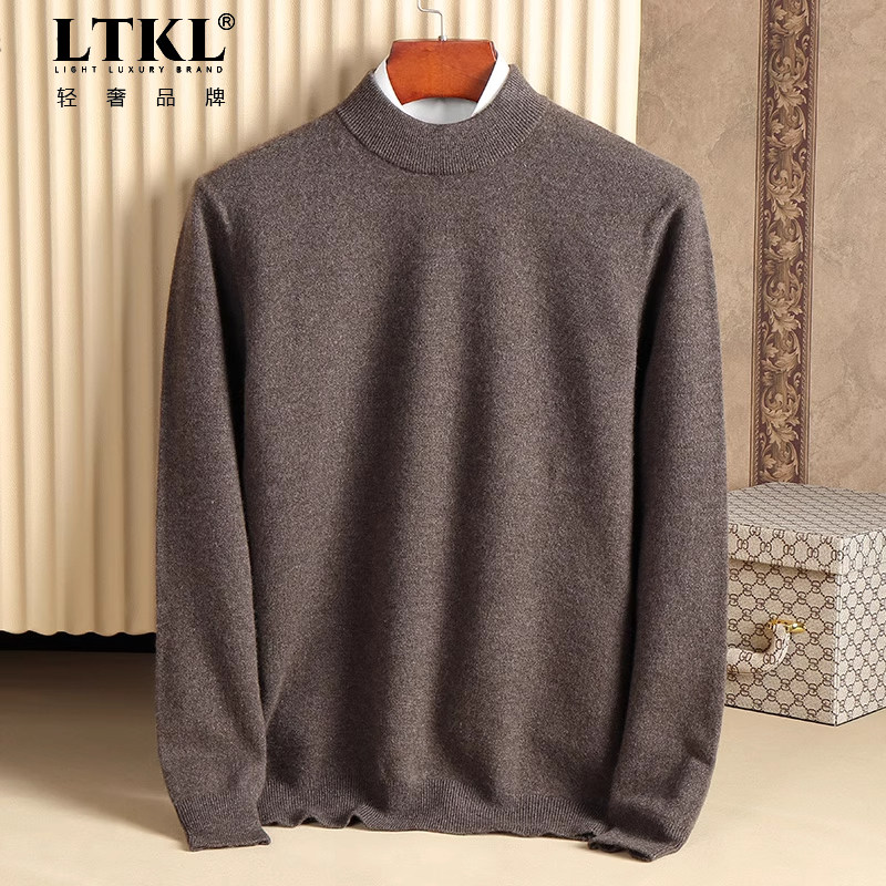 鄂尔多斯市加厚圆领冬季中年100%纯山羊绒衫男毛衣男半高领打底衫,淘宝优惠券,粉丝福利购,淘宝优惠卷