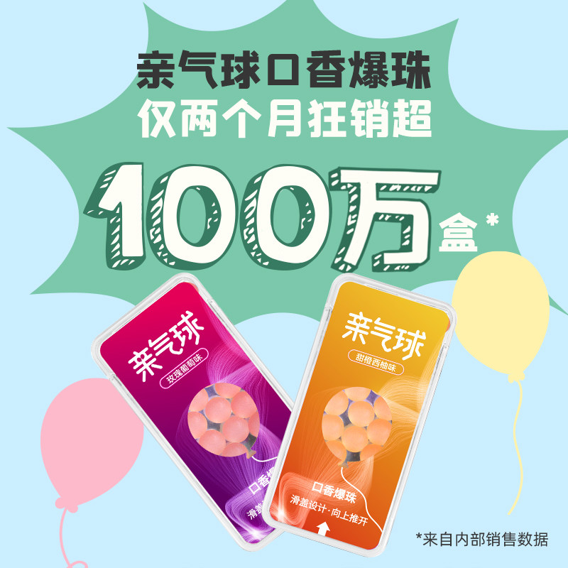 口香爆珠丸0蔗糖薄荷白桃亲气球 亲气球口香糖