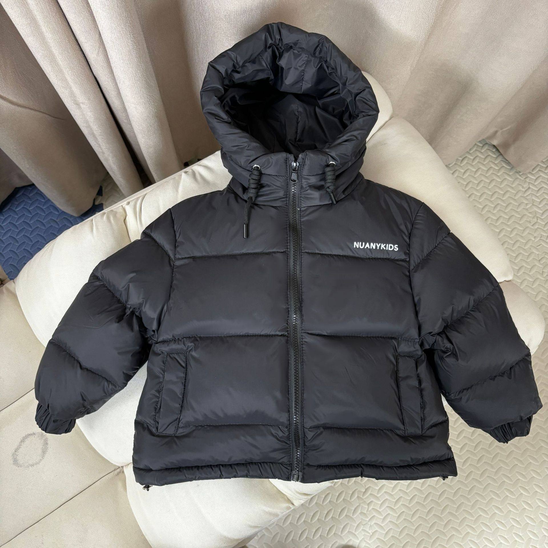 2025冬季儿童男女童羽服中大童短款连帽绒丝外套童装韩版时尚百搭,淘宝优惠券,粉丝福利购,淘宝优惠卷