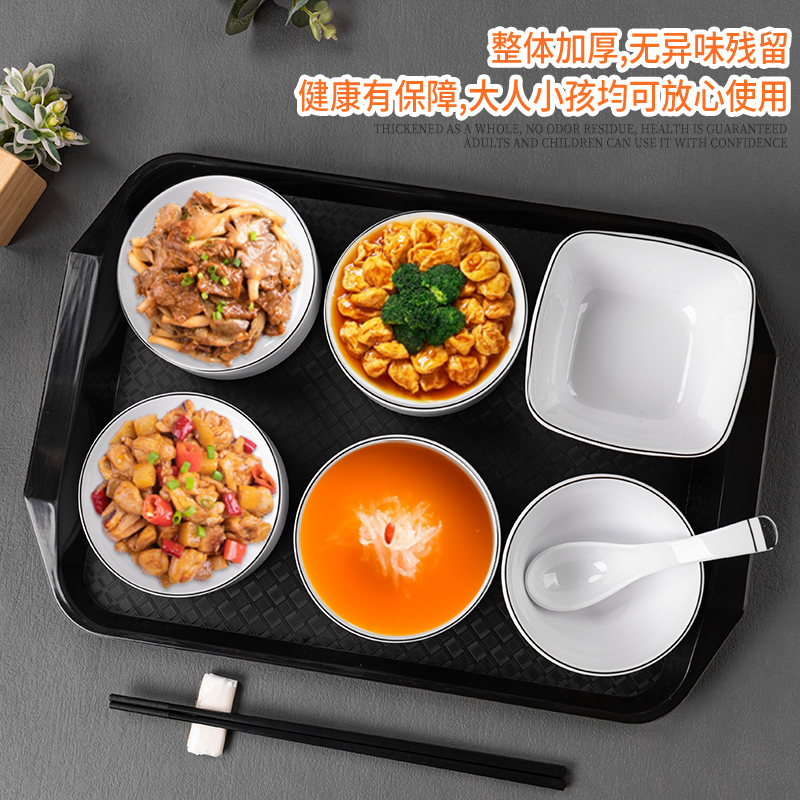 快餐店餐具小碗菜专用套装工厂食堂商用密胺中式自选蒸饭碗快餐盘