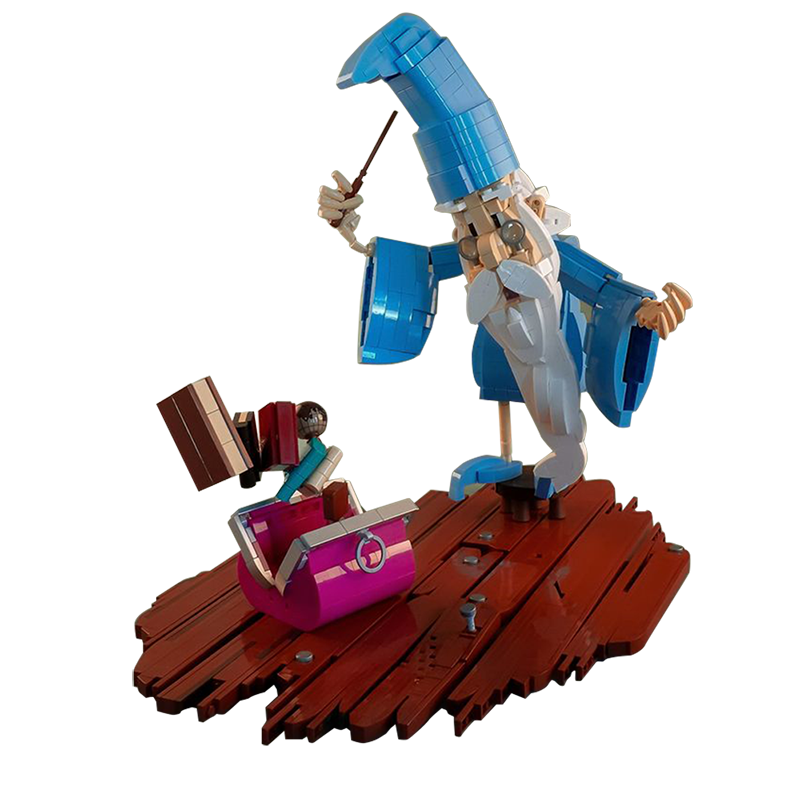 MOC玩家梅林魔法师中国积木摆件拼插礼品儿童拼装玩具男孩礼物 - 图2
