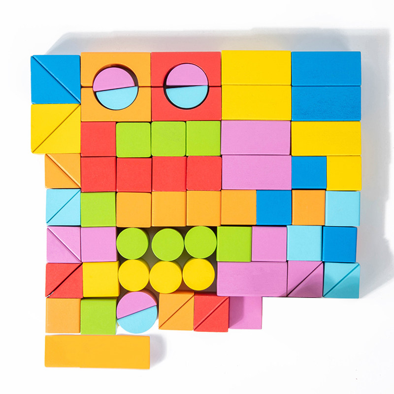 散装彩色实木积木几何形状0到3岁男女儿童益智拼图6到12拼装玩具,淘宝优惠券,粉丝福利购,淘宝优惠卷