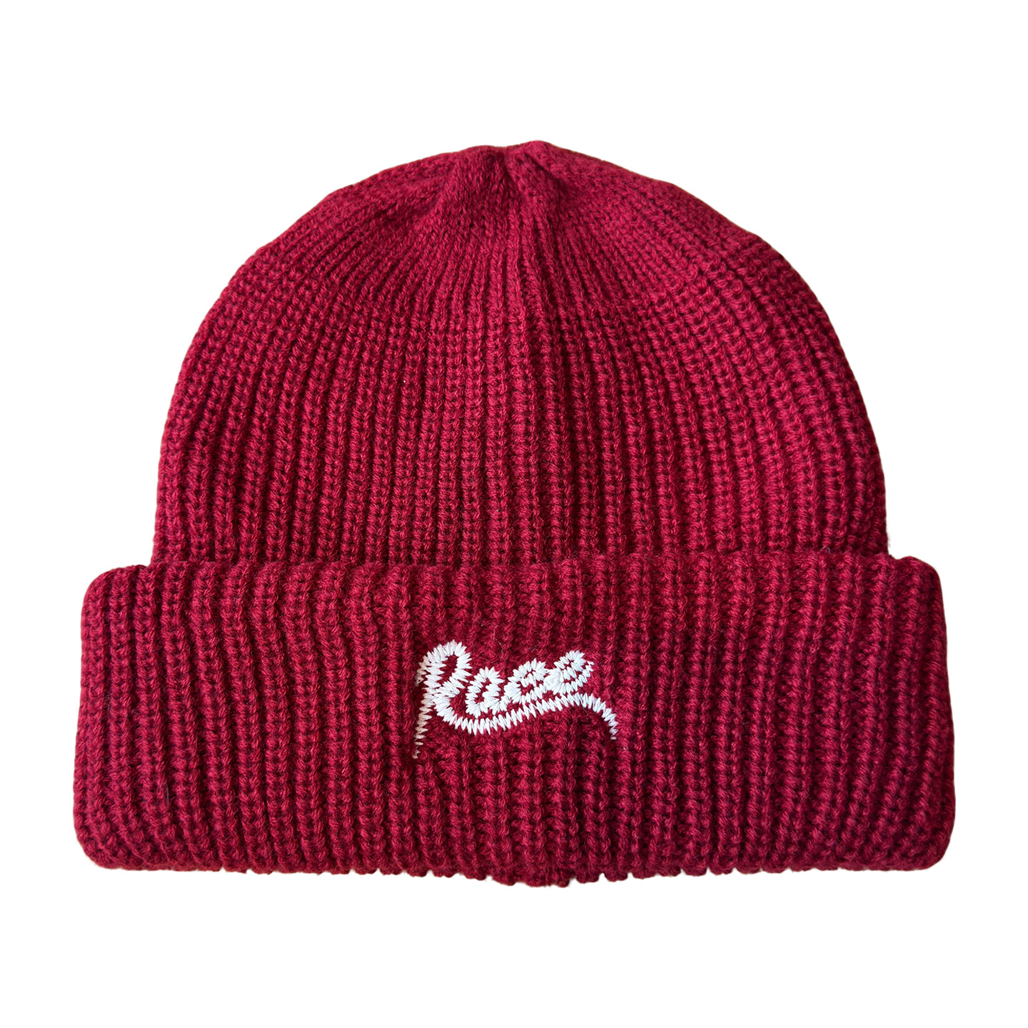 韩版新款字母刺绣酒红针织帽子女保暖护耳学生潮牌百搭包头毛线帽 - 图3