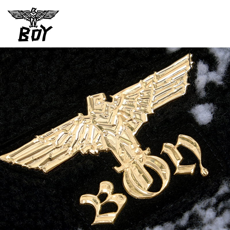 BOY 童装潮牌秋冬加厚短款连帽外套仿羊羔绒loog老花外套 - 图2