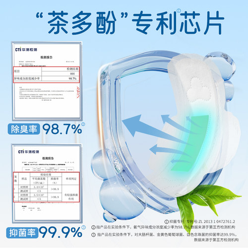 RPE瑞皮儿卫生巾茶多酚抑菌超薄防漏官方消毒医护日夜组合姨妈巾 - 图0