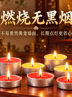 纯天然酥油蜡烛无烟无味供佛长明灯家用佛前供灯植物酥油100粒