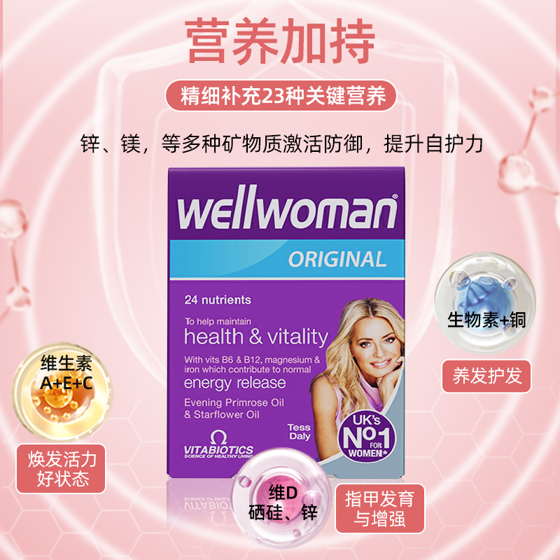 wellwoman复合维生素女性B族综合补充女士多种营养维生素矿物质 - 图0