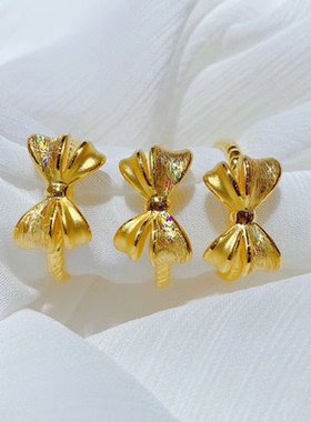 诗瑞源女足金戒指蝴蝶结新款