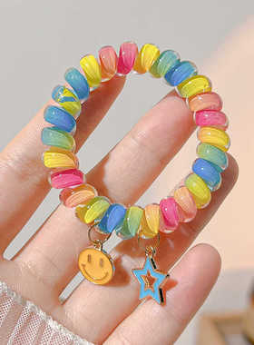 耐用高弹力电话线网红头饰ins风