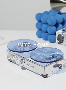 轻奢高档水晶留声机装饰品样板房电视柜酒柜家居软装客厅桌面摆件