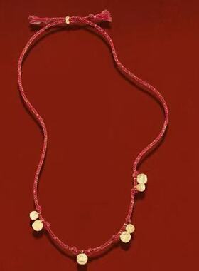 英国CoopKoop新年红色系列编织项链秋冬新款可调节毛衣链小众