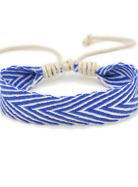 2025春新款情侣闺蜜二三人手绳新疆纯棉箭头纹理多色手工编织手链