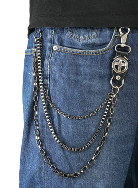 灵魂对撞 SoulCollision 欧美百搭牛仔裤腰链复古牛皮潮男女裤链