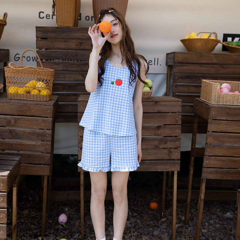 Vinthie&Kelvin2025夏新款短袖短裤睡衣套装女款宽松休闲