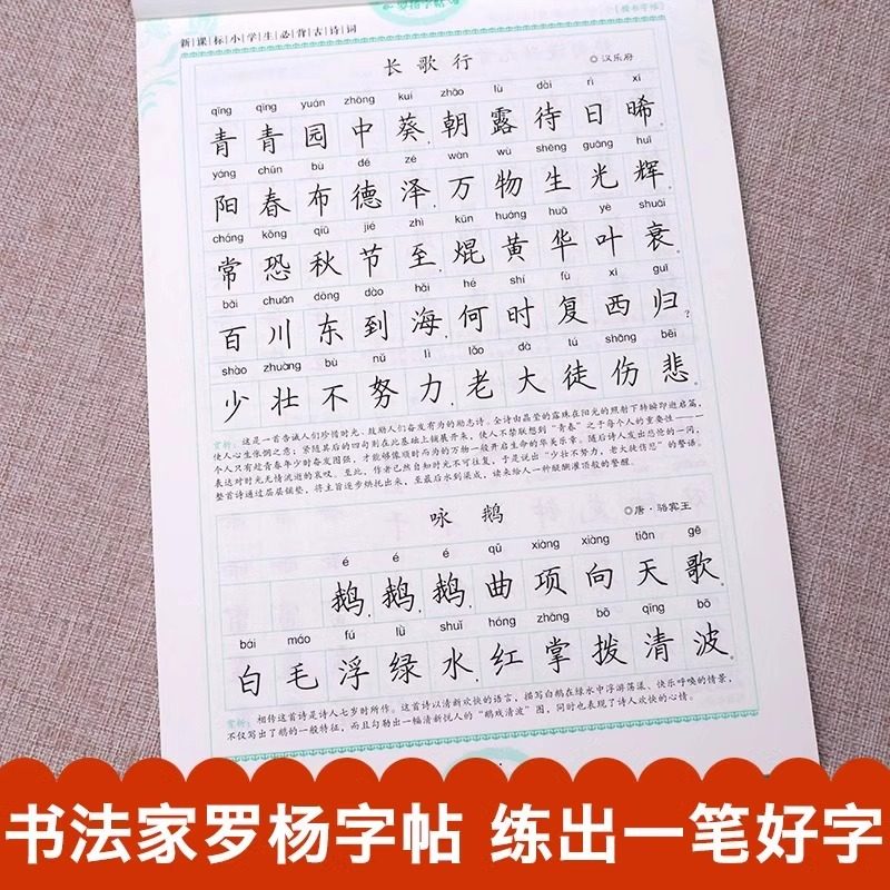 古诗词练字帖小学生每日一练钢笔练字临摹专用唐诗宋词一年级二三四五六年级同步描红人教版语文课本硬笔书法练字本正楷楷书练习,淘宝优惠券,粉丝福利购,淘宝优惠卷