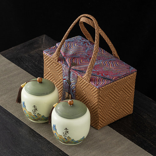 茶叶罐礼盒包装高档布包空盒通用版红绿茶白茶龙井茶密封罐空罐 - 图2