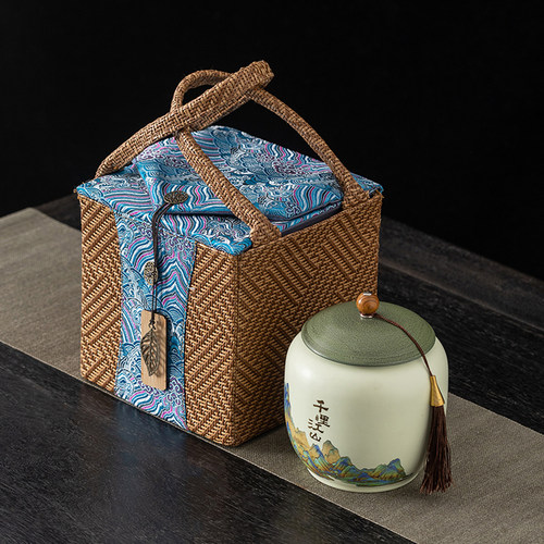 茶叶罐礼盒包装高档布包空盒通用版红绿茶白茶龙井茶密封罐空罐 - 图1