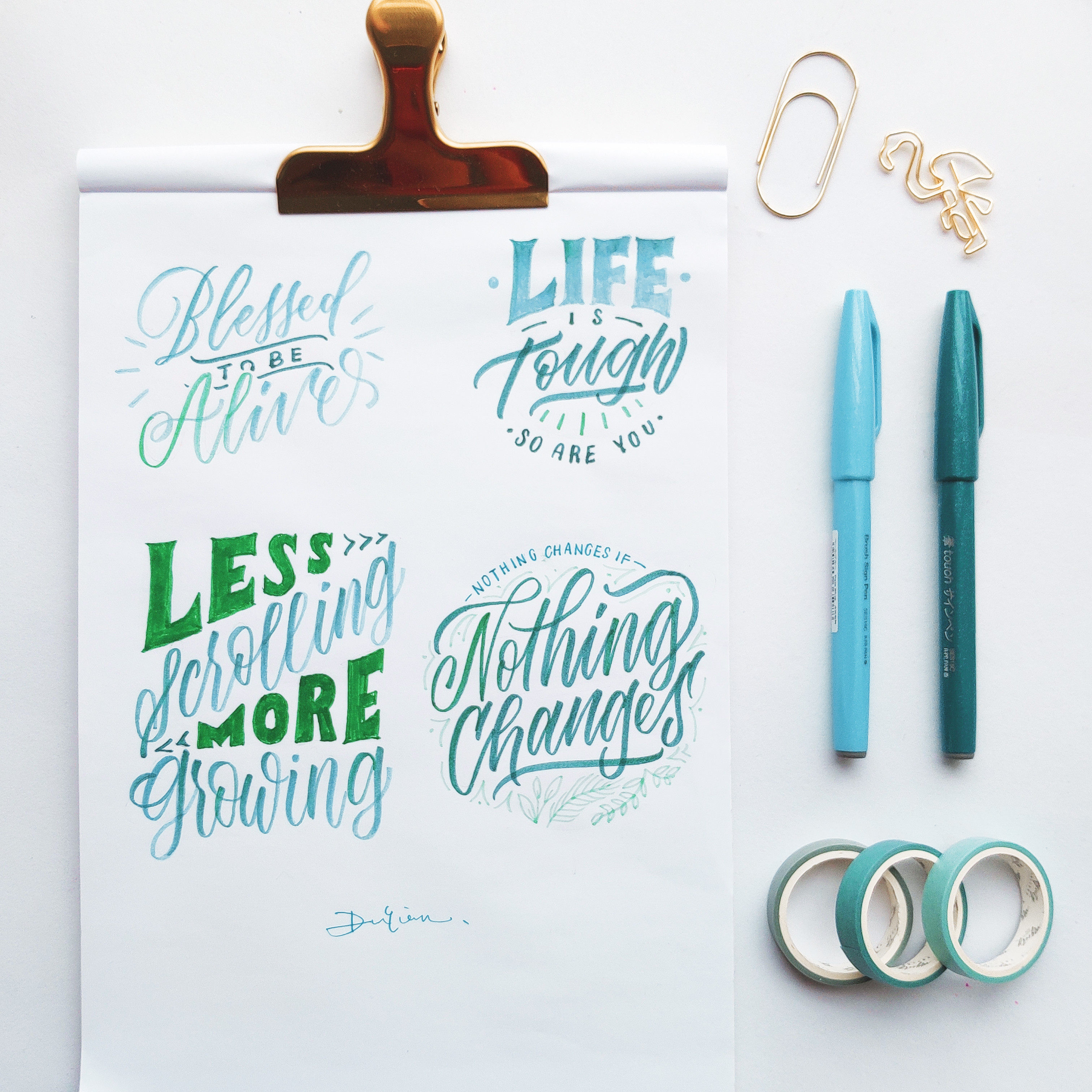 字帖练习伴侣！派通touch软笔brush lettering手账英文花体字书法 - 图1