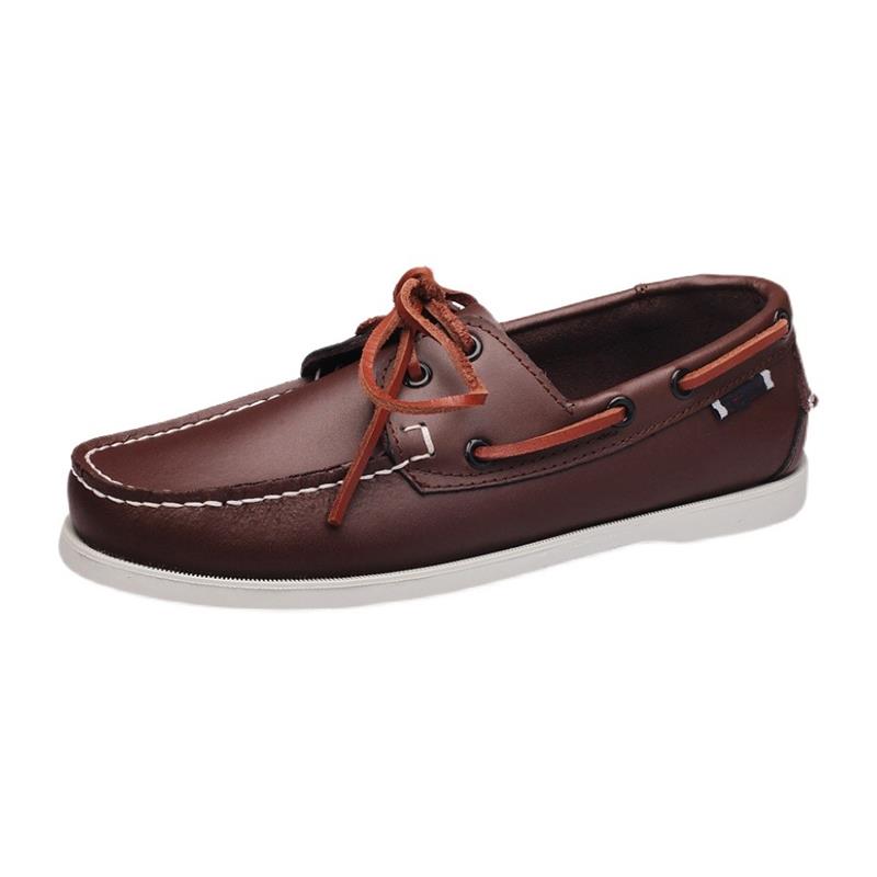 Men&#39;s Classic 2 Eye Boat Shoes Leather Sneakers真皮-图3