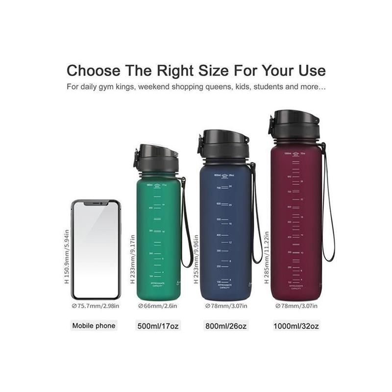 New 500/800/1000ml Sports Water Bottle BPA Free Portable Lea - 图3