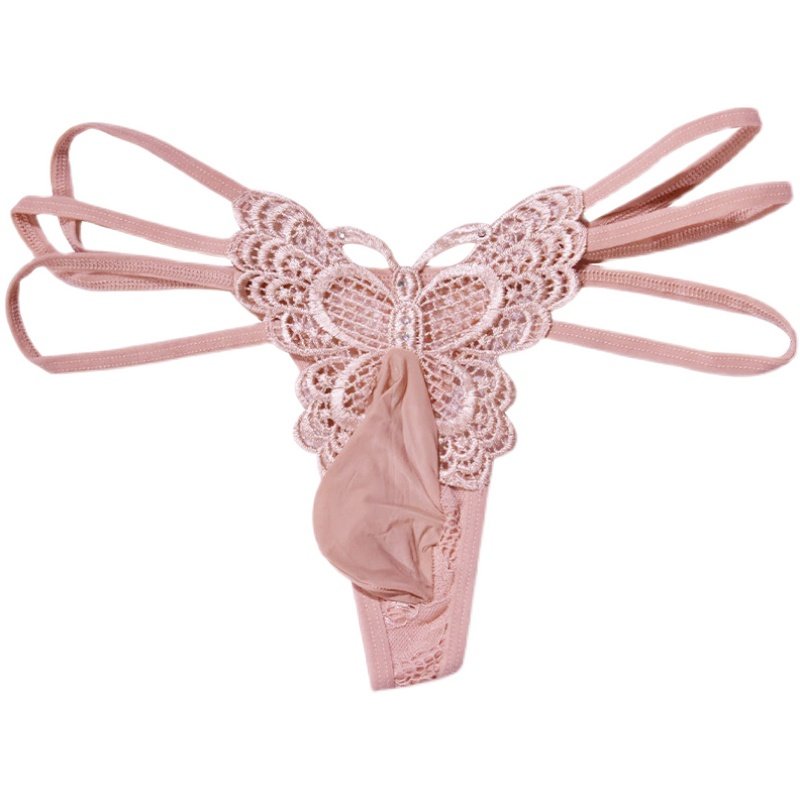 性感低腰蝴蝶丁字裤火辣透视大码男士内裤时尚镂空诱惑无痕蕾丝边,淘宝优惠券,粉丝福利购,淘宝优惠卷