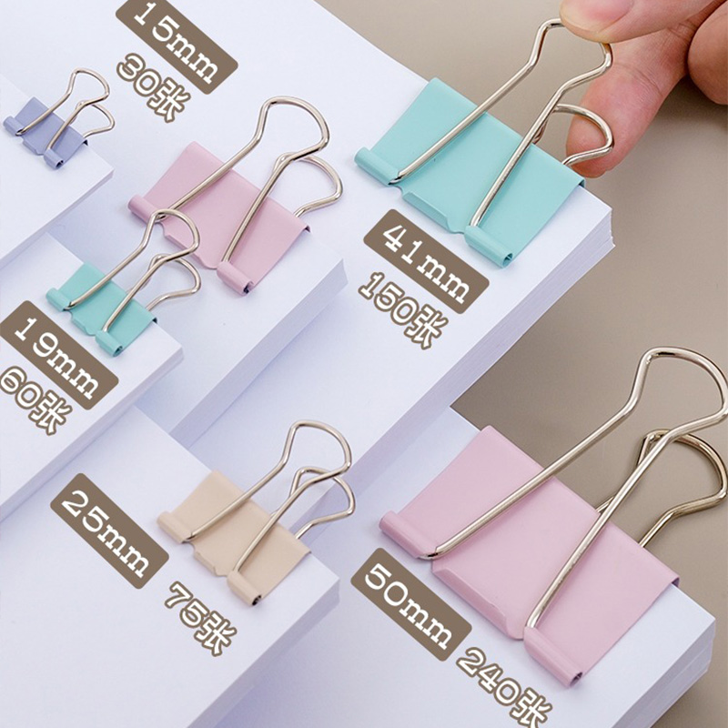 得力中号长尾夹彩色燕尾夹大号办公夹子学生专用凤尾夹试卷夹票夹混装蝴蝶夹子书夹超大文件资料整理固定神器 - 图3