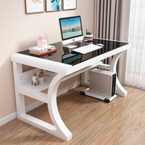 Computer Desk Desktop Home Modern Simple Tempered Glass Table Desk Student Desk Writing Desk Bedroom Table