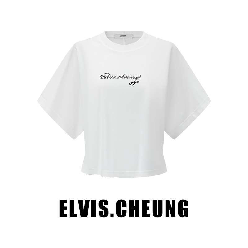 ELVIS.CHEUNG24春夏新品收腰版型莫代尔短款短袖收腰连袖小T恤 - 图2