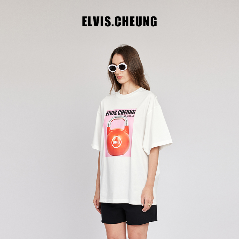 ELVIS.CHEUNG24春夏新品壶气满满潮奢印花宽松休闲短袖T恤男女 - 图0