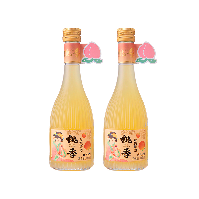 桃季白桃米酒清酒6度300ml2瓶装糯米酒低度微醺果酒女士甜酒0添加 - 图3