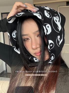 中国风太极八卦超酷黑白街舞头巾