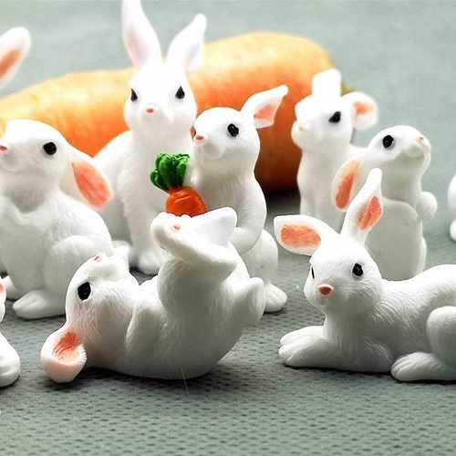 1 Pcs 12 Style Cute Rabbit Easter Decoration Miniature Hare - 图1