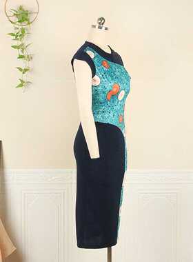 Women's large print African dress with buttock大码非洲连衣裙