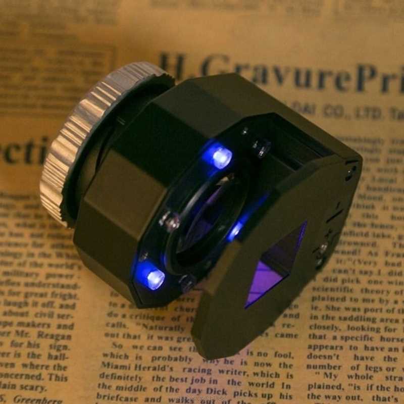 30X Illuminated Magnifying Glass Jewelers Loupe LED UV Light-图3