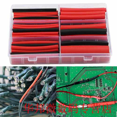 130Pcs Assortment Adhesive Tube Dual Wall Cable Sleeve Wrap - 图2