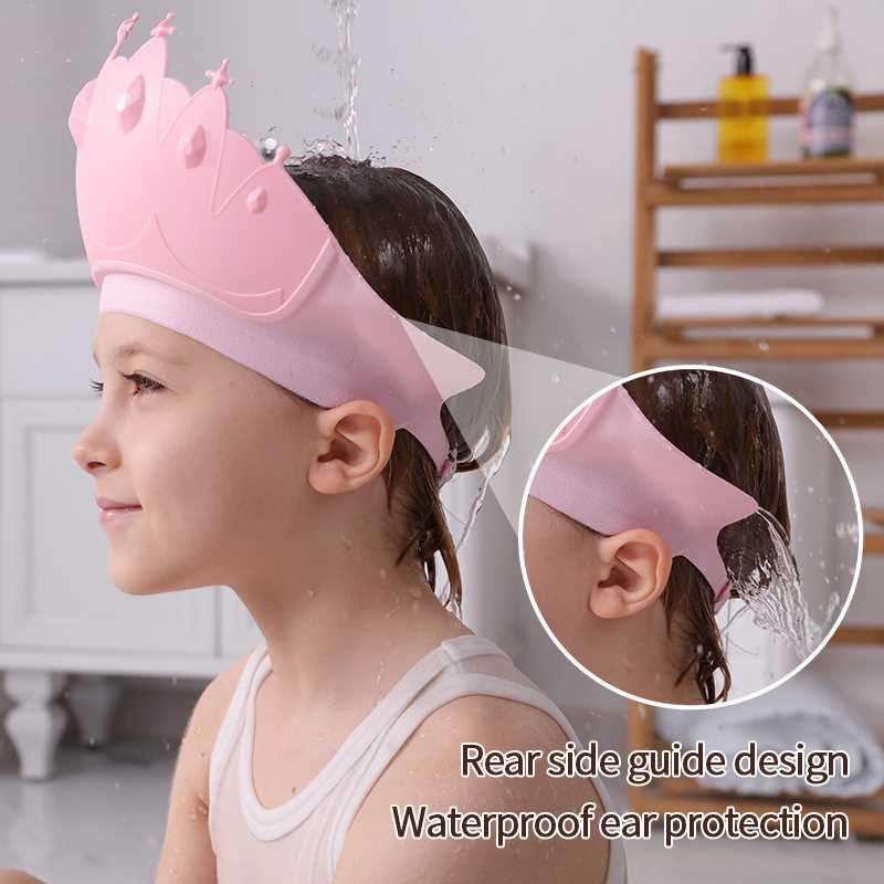 Adjustable Baby Shower Cap Crab Shape Wash Hair Shield Shamp - 图0