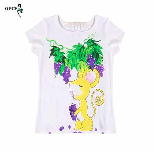 New Girls Crtoon T-shirts Children Summer T-shirt Cotton - 图2