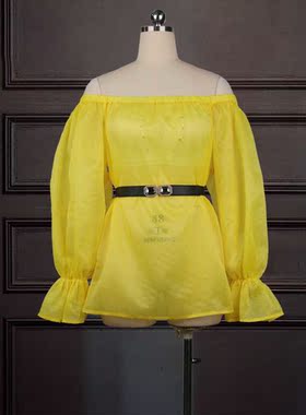 Large women's African shirt with see-through sleeves大码衬衫