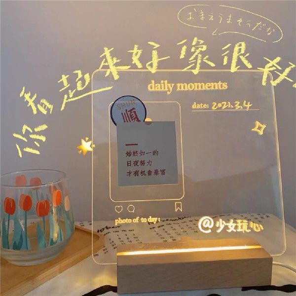 Acrylic Student Memo Board+Glittering Stand+Erasable Pen-图2