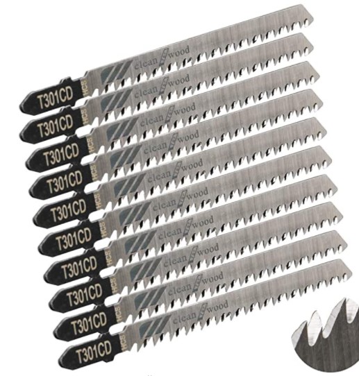 10Pcs T301CD Jigsaw Ble Set T Shank Fast Down Cut Worktop-图3