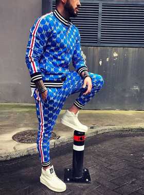 2021 Fshion Brnd Men's Sport Suit 3D Digitl Printing Long