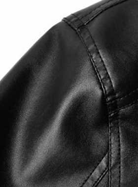 Men's Leather Jackets Men Stand Collar Coats Mens Motorc