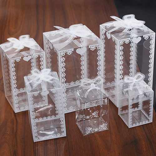 Wholesale 10/50pcs New Clear PVC Box Packing Wedding/Christm - 图2