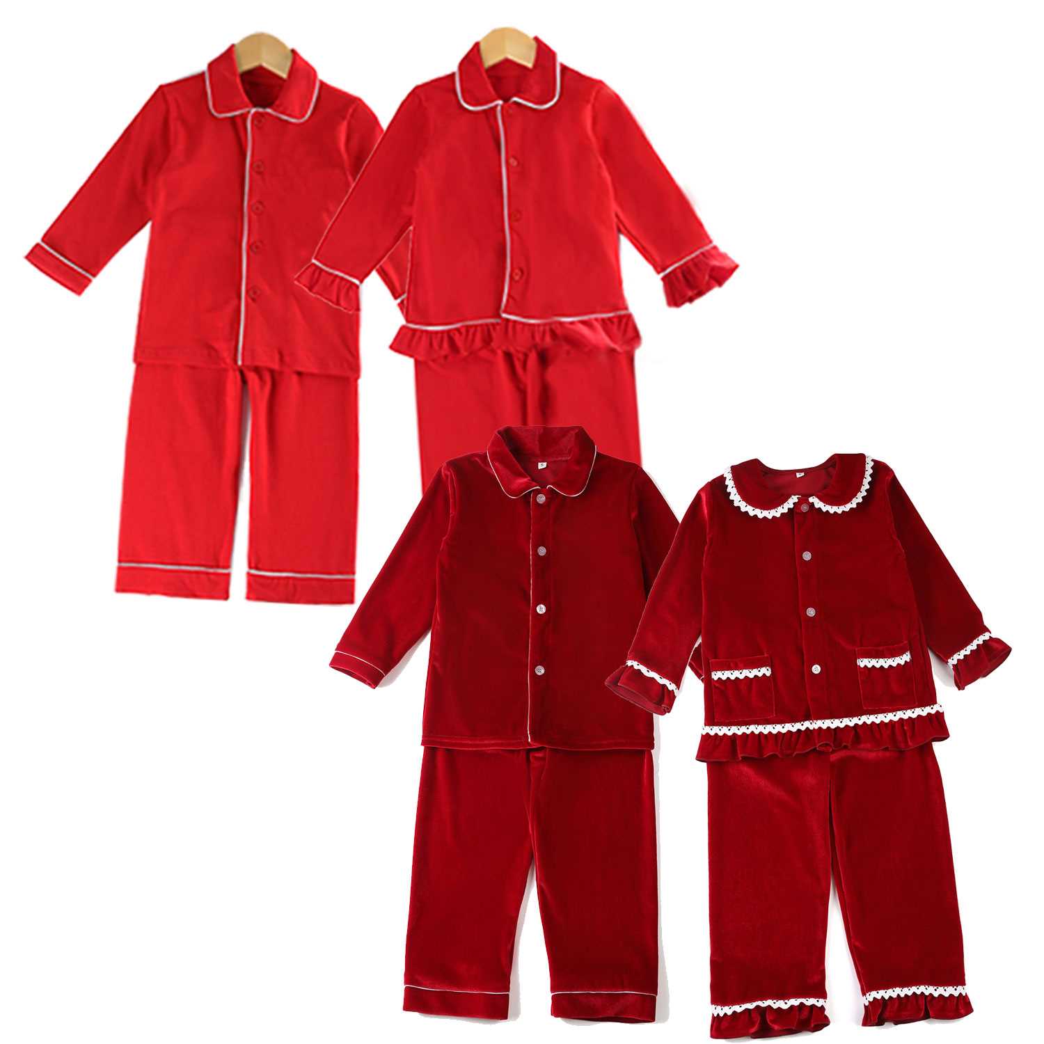 pyjamas kids wholesale children clothes blank sleepwear cott-图1