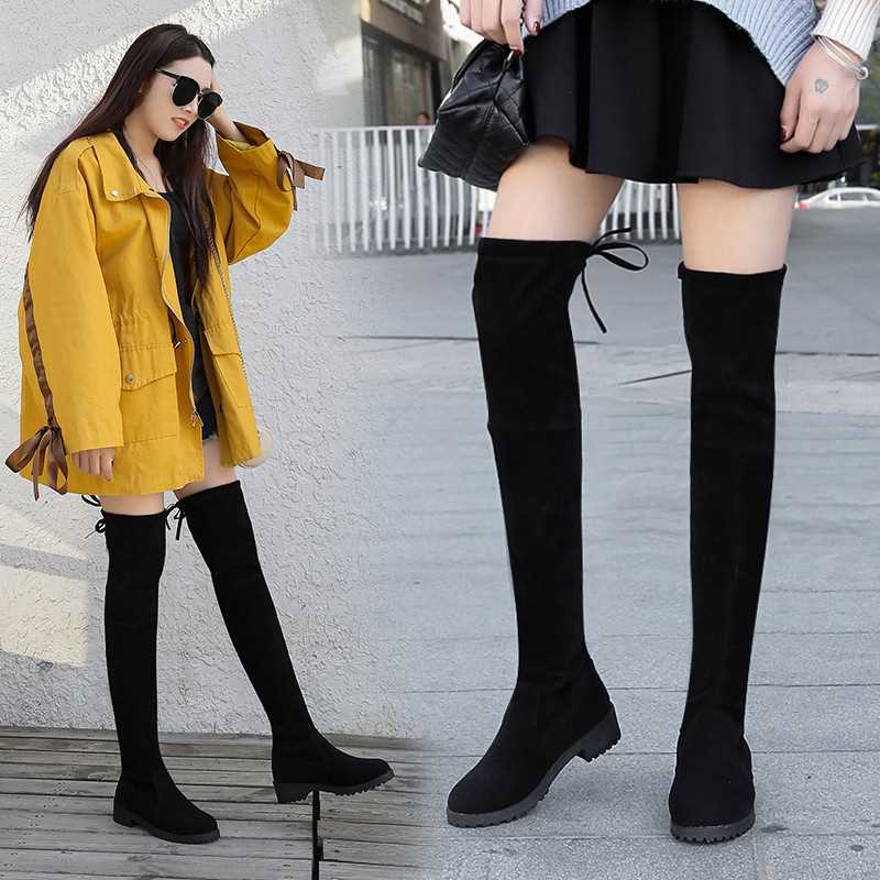 Size 35-41 Winter Over The Knee Boots Women Stch Fabric Thig - 图0