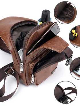 New Men's USB Chest Bag Designer Men Messenger Crossbody Pac