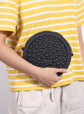 Storage Bag with Chain Push Bubble Toys Autism Sensory