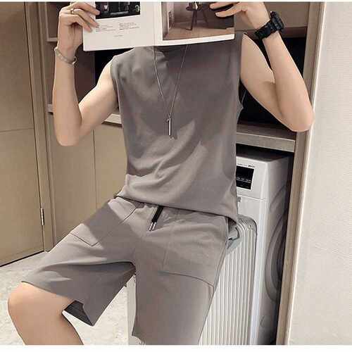Korean Fashion 2 Piece Set Summer Clothes For Men Inside Hom - 图1