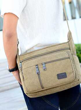 Men Canvas Shoulder Bags Casual Tote Travel Men's Crossbody