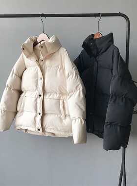 fashion solid women's winter down jacket stand collar sh